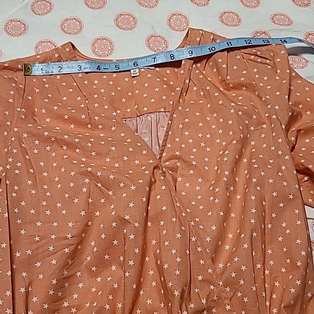 Madewell Chic Stylish 100% cotton women's wrap top, star print & white XS - Picture 7 of 11